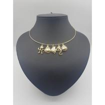 Gargantilha fundo do mar banhada a ouro 18k