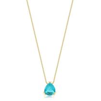 Gargantilha Gota Aquamarine Folheado A Ouro Gargantilha Gota Aquamarine Folheado A Ouro