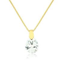 Gargantilha Gota De Luz Pedra Zircônia Folheada A Ouro 18k