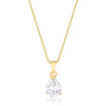 Gargantilha Gota Zircônia Cristal Folheada A Ouro