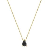 Gargantilha Gota Zircônias Negras Cristal Folheada A Ouro Gargantilha Gota Zircônias Negras Cristal Folheada A Ouro