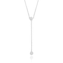 Gargantilha Gravata Prata 925 com Zircônia Rommanel 830127 Gargantilha Gravata Prata 925 com Zircônia Rommanel 830127