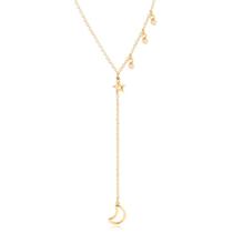 Gargantilha Gravatinha Lua Estrela Pontos Luz Laterais Gargantilha Gravatinha Lua Estrela Pontos Luz Laterais