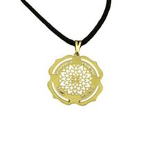 Gargantilha Hoponopono C/Cordão 26mm Dourada Gargantilha Hoponopono C/Cordão 26mm Dourada