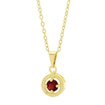 Gargantilha Horus Import Ponto Luz Medal Vermelho Rubi Banhada Ouro 18 K - 1061144