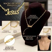 Gargantilha Jesus Dourada Estilo E Devoção Semi Joia Ouro Gargantilha Jesus Dourada Estilo E Devoção Semi Joia Ouro