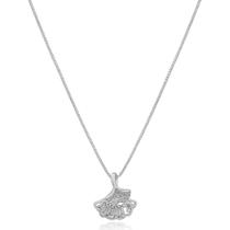Gargantilha Leque Cravejado Zircônias Folheado Ródio Branco Gargantilha Leque Cravejado Zircônias Folheado Ródio Branco
