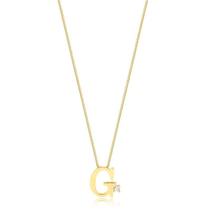 Gargantilha Letra G Com Ponto De Luz Folheado A Ouro Gargantilha Letra G Com Ponto De Luz Folheado A Ouro