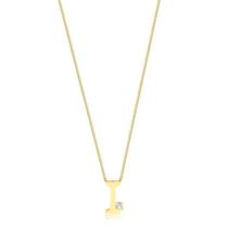 Gargantilha Letra I Com Ponto De Luz Folheado A Ouro Gargantilha Letra I Com Ponto De Luz Folheado A Ouro