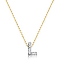 Gargantilha Letra L Com Pedras De Zircônia Folheado A Ouro Gargantilha Letra L Com Pedras De Zircônia Folheado A Ouro