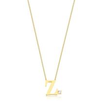 Gargantilha Letra Z Com Ponto De Luz Folheado A Ouro Gargantilha Letra Z Com Ponto De Luz Folheado A Ouro