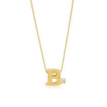 Gargantilha Letras com Ponto de Luz Zircônia Folheado Ouro 18k