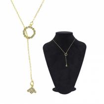 Gargantilha Longa De Strass PRI Style Folheada A Ouro 18K Antialérgica Sem Fecho Gargantilha Longa De Strass PRI Style Folheada A Ouro 18K Antialérgica Sem Fecho