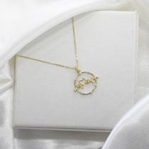Gargantilha Mãe Com Batimentos Cardíacos E Zircônia Prata 925 Banhado a Ouro 18K
