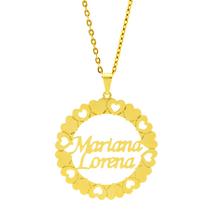 Gargantilha Mandala Horus Import Manuscrito Mariana Lorena Banho Ouro Amarelo 18 K - 1060202