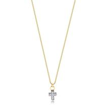 Gargantilha Mini Crucifixo Com Pedras De Zircônias Folheado