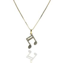 Gargantilha Nota Musical Colcheia Banhada a Ouro 18k Gargantilha Nota Musical Colcheia Banhada a Ouro 18k