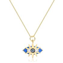 Gargantilha Olho Grego Com Resina Color Folheada A Ouro Gargantilha Olho Grego Com Resina Color Folheada A Ouro