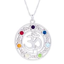 Gargantilha Om Chakras 34mm - Sunshine Cristais Gargantilha Om Chakras 34mm - Sunshine Cristais