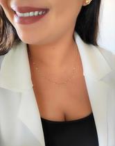 Gargantilha Ouro 18k 750 Pedra Zircônia Branca 3mm 45cm