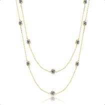 Gargantilha Ouro 18k Com Zircônias 5mm