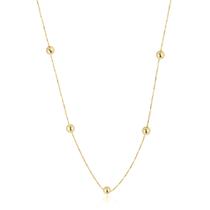 Gargantilha Ouro 18k Veneziana Bolas Espelhadas Corrente Colar Feminino D002