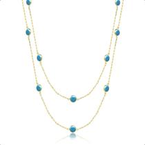 Gargantilha Ouro 18k Zircônias Turquesa 5mm - 45cm Gargantilha Ouro 18k Zircônias Turquesa 5mm - 45cm