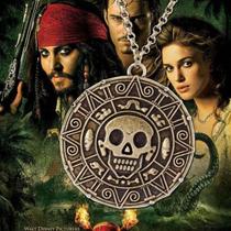 Gargantilha Ouro Velho Medalhão Asteca Piratas Do Caribe Geek