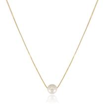 Gargantilha Pérola Banhada A Ouro 18K