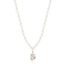 Gargantilha Pérolas Com Ping Flor Cravejado Cristal Folheado