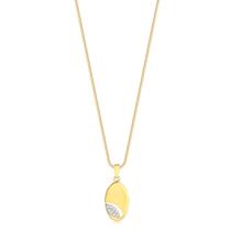 Gargantilha Ping Oval Liso Com Detalhe De Zircônias Folheado Gargantilha Ping Oval Liso Com Detalhe De Zircônias Folheado