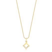 Gargantilha Ping Quadrado Pequeno Filete Folheado Ouro Dourada