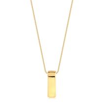 Gargantilha Ping Retangular Liso Folheado A Ouro