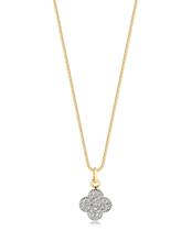 Gargantilha Ping Trevo Cravejado Zircônias Cristal Folheado Dourada