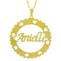 Gargantilha Pingente Mandala Manuscrito Anielle Banho Ouro Amarelo 18 K - 1061288 - Horus Import