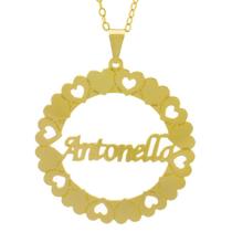 Gargantilha Pingente Mandala Manuscrito Antonella Banho Ouro Amarelo 18 K - 1061291