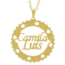 Gargantilha Pingente Mandala Manuscrito Camila Luis Banho Ouro Amarelo 18 K - 1061302