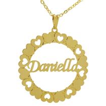 Gargantilha Pingente Mandala Manuscrito DANIELLA Banho Ouro 18 K - 1060075