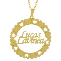 Gargantilha Pingente Mandala Manuscrito LUCAS LAVINEA Banho Ouro Amarelo 18 K - 1061364