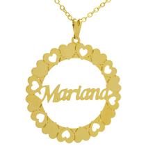 Gargantilha Pingente Mandala Manuscrito MARIANA Banho Ouro 18 K - 1060099