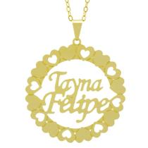 Gargantilha Pingente Mandala Manuscrito Tayna Felipe Banho Ouro Amarelo 18 K - 1061281