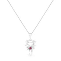 Gargantilha Pingente Menina com 1 Zircônia Folheado Prata 1000