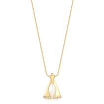Gargantilha Pingente Nossa Senhora Pérola Folheado Ouro Gargantilha Pingente Nossa Senhora Pérola Folheado Ouro