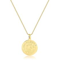 Gargantilha Pingente Redondo Sinto Me Eu Te Sou Folheado