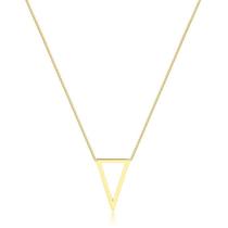 Gargantilha Pingente Triângulo Vazado Liso Folheada A Ouro Gargantilha Pingente Triângulo Vazado Liso Folheada A Ouro