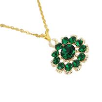 Gargantilha Ponteira Grande Esmeralda Folheada A Ouro 18K Antialérgica - GPRI22