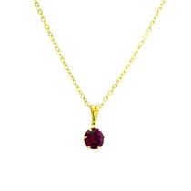 Gargantilha Ponto De Luz Rosa Pink Banhada Ouro 18 K - 1060152 - Horus Import