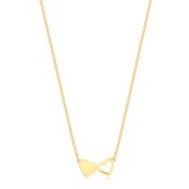 Gargantilha Portuguesa 2mm Dupla De Corações Folheada A Ouro Gargantilha Portuguesa 2mm Dupla De Corações Folheada A Ouro