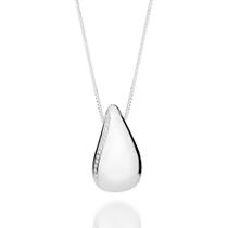 Gargantilha prata 925 feminino pingente gota bojuda 830117