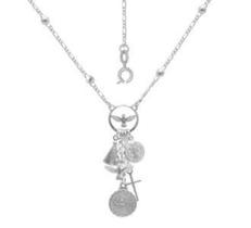 Gargantilha Prata Argola Espirito Santo/Pingentes Proteção